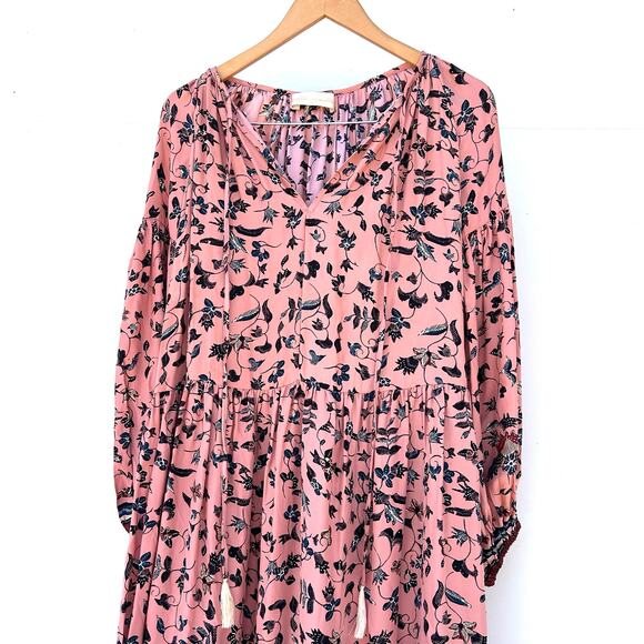 Natalie Martin Briana Maxi Dress Silk Lotus Champagne Pink XS Oversized - Picture 4 of 12